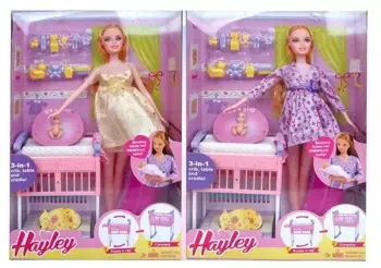 Lalka w ciązy + łóżeczko i akcesoria - Pro Kids