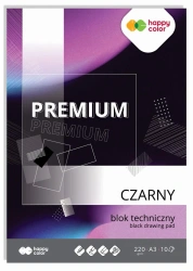 Paczka Blok techniczny czarny A3 Premium 220g Happy Color 10sztuk