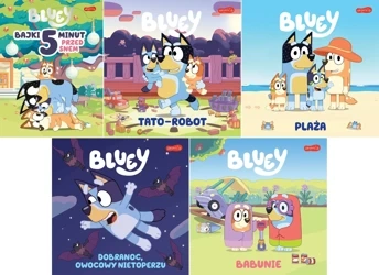 5W1 BLUEY BAJKI 5 MINUT PRZED SNEM + PLAŻA + BABUNIE + DOBRANOC + TATOROBOT