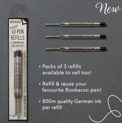 Bookaroo Długopis - czarne wkłady 3szt - IF