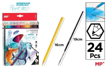Kredki akwarelowe + pędzelek 24 kolory - MP Main Paper