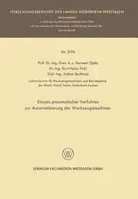 Einsatz Pneumatischer Verfahren Zur Automatisierung Der Werkzeugmaschinen - Opitz Herwart