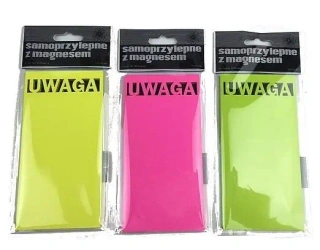 Karteczki elektrostatyczne 75x75mm 100K Uwaga MIX - Ziemia Obiecana