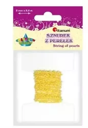 Perełki na sznurku 2,5mmx2m żółte - Titanum