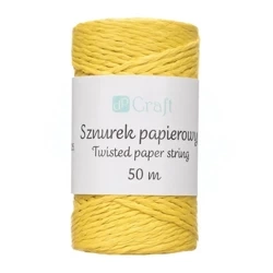 Sznurek papierowy skręcany 50m żółty - Dalprint