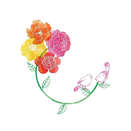 Karnet Swarovski kwadrat CL2617 Kolorowe kwiaty - Clear Creations