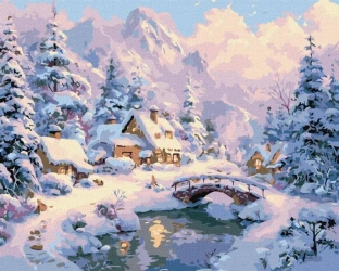 Malowanie po numerach - Zimowy spokój 40x50cm - Ideyka