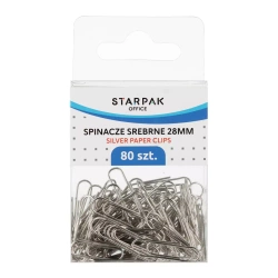 Spinacz metalowy srebrny 80szt - STARPAK
