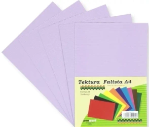 Tektura A4 falista lawendowa 5szt - Penword