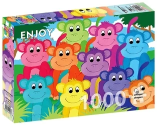 Puzzle 1000 Kolorowe małpy - Enjoy