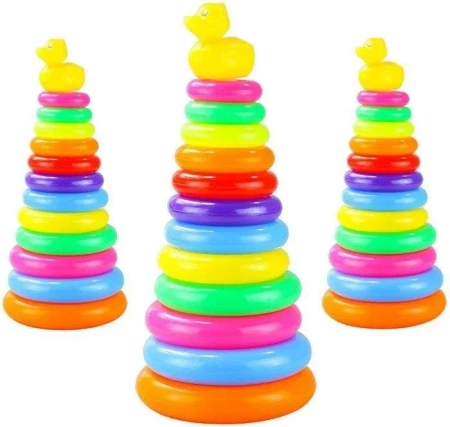 Piramidka z kółek 40cm - Leantoys