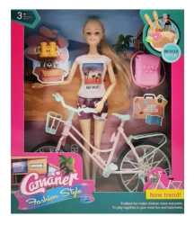 Lalka na rowerze z akcesoriami - SWEDE