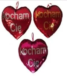 Serce cekinowe Kocham Cię 37cm MIX - Sun-Day