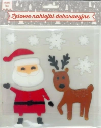 Żelowe naklejki dekoracyjne - BN Mikołaj i łoś - MCD