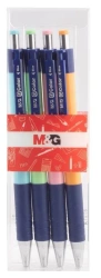 Długopis pstrykany 0.7mm nieb 4szt M&G