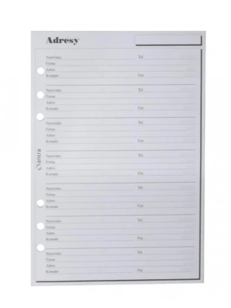 Wkład do organizera MEM/A5 Adresy ANTRA