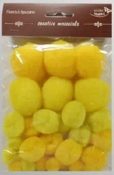 Pompony tonacyjne żółte 15-40mm 30szt - Galeria Hobby