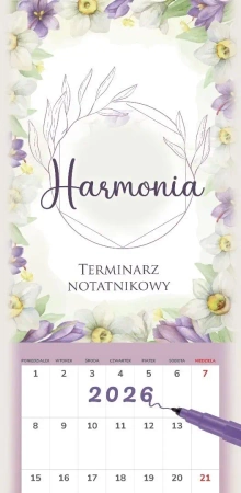 Kalendarz 2026 notatnikowy 46x22cm Harmonia - Artsezon