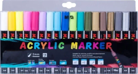 Marker akrylowe 18 kolorów M&G - MG