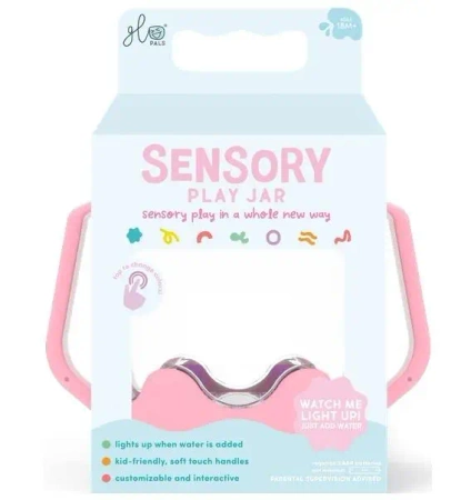 Słoik sensoryczny do napełniania wodą różowy Bubble Gum - Glo Pals (Vibe LLC)