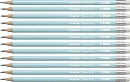 Ołówek Swano Pastel HB z gumką niebieski (12szt) - Stabilo