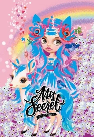 Pamiętnik 135x197/48K kratka TW brokat Jednorożce - Fresh