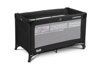 Łóżeczko turystyczne Esti opuszczany bok czarne - Caretero