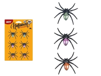 Pająk plastikowy metalizowany 6,5cm 6szt - MFP