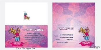 Zaproszenia Young Dziewczynka wzór nr 10 10szt - Stamp