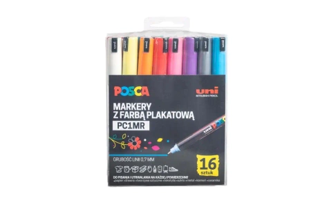 Markery plakatowe PC-1MR 16 kolorów POSCA UNI - Uni Mitsubishi Pencil