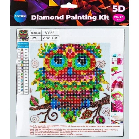 Diamentowa mozaika 5D - Owl 20x20 80862 - Centrum