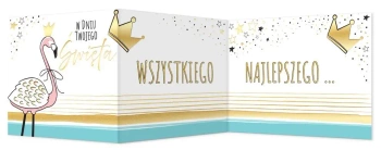 Karnet B6 składany Urodziny - Flaming - Henry