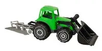 Traktor z ładowaczem i pługiem 52cm zielony - Plasto