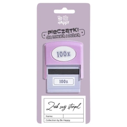 Pieczątka z napisem - Pieczątka 100% - Be-Happy Gifts
