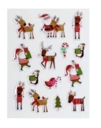 Naklejki na folii mikołaje i renifery - Brewis