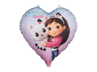 Balon foliowy serce Koci Domek Gabi 35cm - PartyDeco