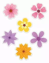 Dekoracje okienne wiosenne 01 dwustronne 6szt - LearnHow