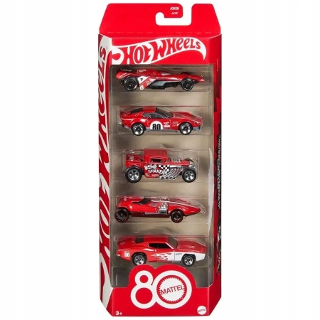 Hot Wheels Samochodziki 5-pak z okazji 80 lecia - Mattel