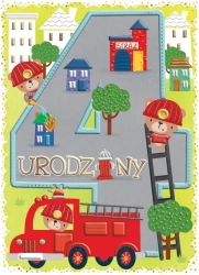 Karnet B6 Urodziny 4 - Straż Pożarna - Henry