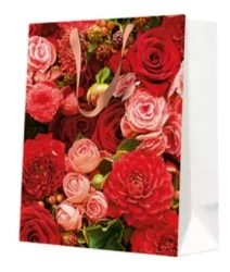 Torebka prezentowa Czerwony bukiet, średnia