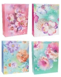 Torebka ozdobna 50x70x20cm szerokie dno mix - Rozette