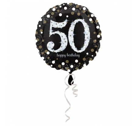 Balon foliowy Sparkling Birthday 50 43cm - Amscan