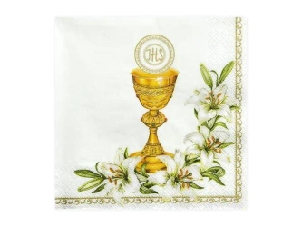 Serwetki Kielich biały 33x33cm 20szt - PartyDeco