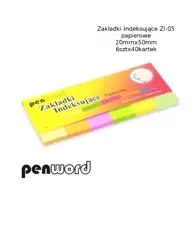 Zakładki indeksujące 20x50mm 6x40szt papierowe - Penword