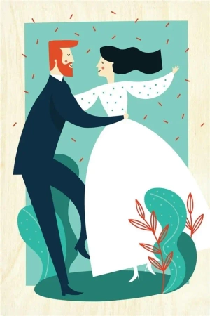 Drewniana kartka Ślubna - Wesele - Milin