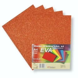 Pianka brokatowa A4 Eva pomar. biodegrad. 5szt - Penword