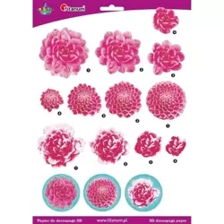 Papier do decoupage 3D kwiaty chryzantemy arkusz - Titanum