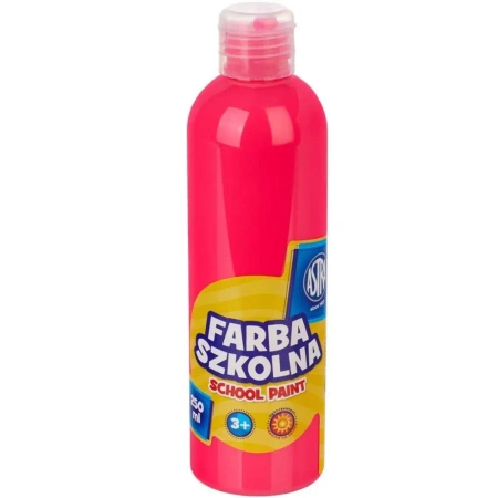 Farba szkolna naturalna tempera Astra 250 ml fluorescencyjna różowa - ASTRA art-pap