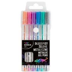 Długopisy żelowe metaliczne 6 kolorów KIDEA - DERFORM