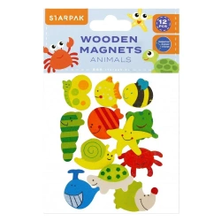 Magnes drewniany zwierzątka 40mm 4 sztuki - STARPAK